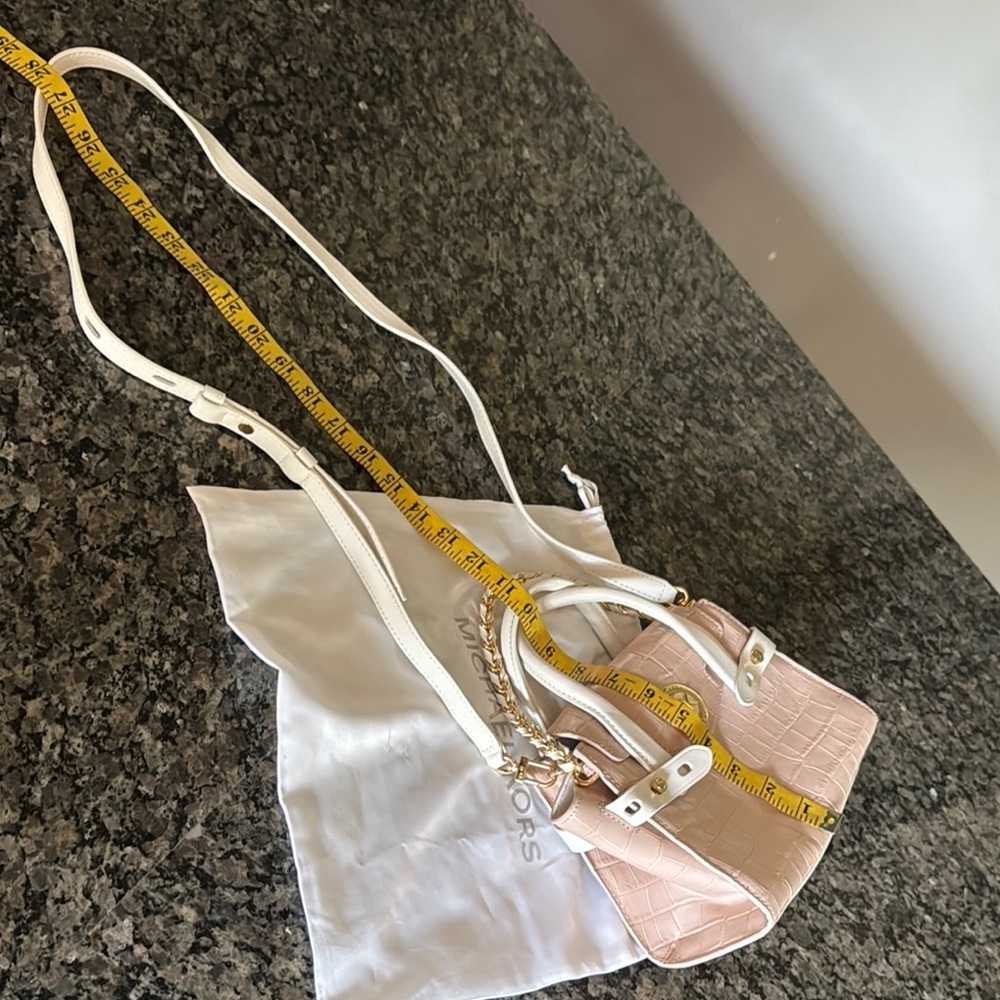 Michael Kors small Pink and Gold Satchel Chic Chain Detail & crossbody NWT - Picture 10 of 12